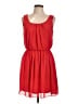 BCX 100% Polyester Solid Red Casual Dress Size L - photo 1