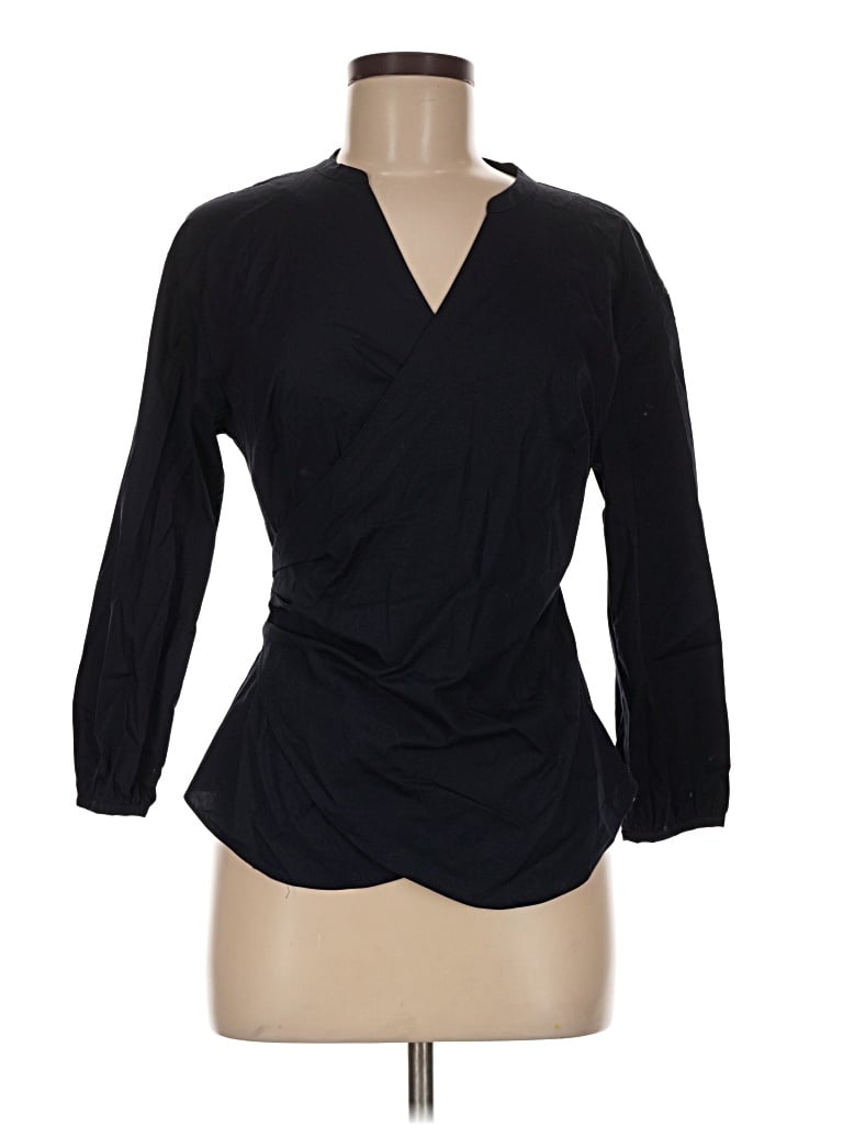 Pre-owned Jcrew 3/4 Sleeve Blouse In Black