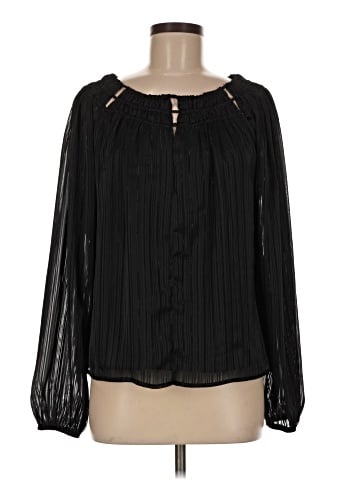 Aqua Long Sleeve Blouse (view 1)