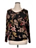 Well Worn Floral Black Long Sleeve Blouse Size XL - photo 1