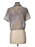 Unbranded Metallic Silver Short Sleeve Blouse Size 11 - photo 2
