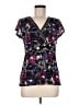 Axcess Purple Short Sleeve Blouse Size M - photo 1