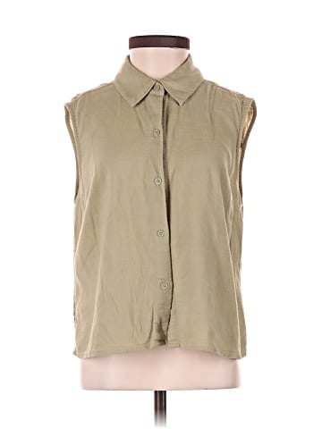 Express Sleeveless Button-Down Shirt (view 1)