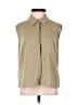 Express Tan Green Sleeveless Button-Down Shirt Size S - photo 1