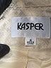 Kasper 100% Silk Metallic Ivory Long Sleeve Silk Top Size 6 - photo 7