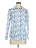 Talbots 100% Cotton Print Blue Long Sleeve Button-Down Shirt Size M - photo 1