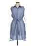 Nicole Miller 100% Cotton Blue Sleeveless Button-Down Shirt Size 16 - photo 1