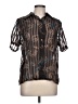 Amanda 100% Polyester Black Short Sleeve Blouse Size L - photo 1