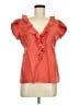 Fossil Orange Short Sleeve Blouse Size M - photo 1