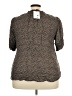DR2 100% Rayon Tweed Brown 3/4 Sleeve Button-Down Shirt Size 3X - photo 2