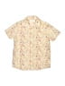 Next 100% Cotton Floral Yellow Short Sleeve Button-Down Shirt Size 6 - 7 - photo 1