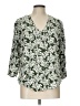 Fun2Fun 100% Rayon Floral Green 3/4 Sleeve Blouse Size L - photo 1