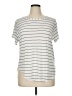 Halogen Stripes Ivory Short Sleeve T-Shirt Size XL - photo 1