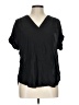 Gap 100% Rayon Black Short Sleeve Blouse Size L - photo 1