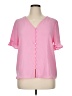 CeCe Pink Short Sleeve Blouse Size XL - photo 1