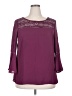Signature 100% Polyester Burgundy 3/4 Sleeve Blouse Size XXL - photo 1