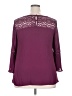 Signature 100% Polyester Burgundy 3/4 Sleeve Blouse Size XXL - photo 2