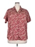 Notations 100% Polyester Floral Burgundy Short Sleeve Blouse Size 2X - photo 1