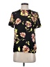 Who What Wear 100% Polyester Floral Black Short Sleeve Blouse Size XS - photo 1
