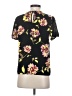 Who What Wear 100% Polyester Floral Black Short Sleeve Blouse Size XS - photo 2