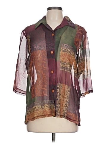 Studio 3/4 Sleeve Button-Down Shirt (view 1)