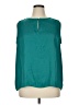 Ann Taylor LOFT Outlet 100% Polyester Teal Sleeveless Blouse Size XL - photo 1