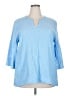 Lands' End Blue 3/4 Sleeve Blouse Size XXL - photo 1