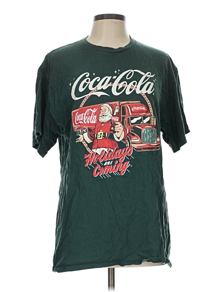 Pre-owned Coca-cola Short Sleeve T-shirt In Green