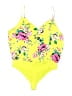Express 100% Polyester Yellow Bodysuit Size XL - photo 2