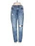 Express Jeans Hearts Blue Jeans Size 0 - photo 1