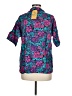 Cielo 100% Polyester Tropical Teal Short Sleeve Blouse Size M - photo 2