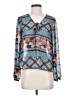 Eyeshadow 100% Polyester Blue Long Sleeve Blouse Size S - photo 1