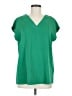 Unbranded 100% Polyester Green Short Sleeve Blouse Size M - photo 1
