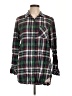 BP. 100% Cotton Plaid Green Long Sleeve Button-Down Shirt Size L - photo 1