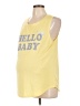 Isabel Maternity Yellow Sleeveless T-Shirt Size Lg Maternity - photo 1