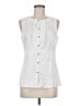 Tory Burch 100% Cotton White Sleeveless Button-Down Shirt Size 8 - photo 1
