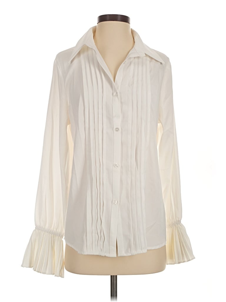 Click to view more detailed imagery on our partner's website Pre-owned Commense Long Sleeve Blouse In Ivory