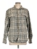 Old Navy 100% Cotton Plaid Gray Long Sleeve Button-Down Shirt Size L - photo 1