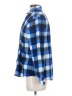 Riders by Lee 100% Polyester Checkered-gingham Blue Long Sleeve Blouse Size S - photo 5