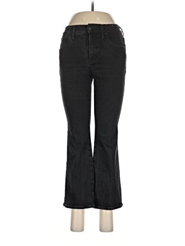 Madewell Petite Kick Out Crop Jeans in Black Rinse Wash (view 1)