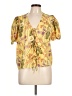 Rose + Olive Yellow Short Sleeve Blouse Size L - photo 1