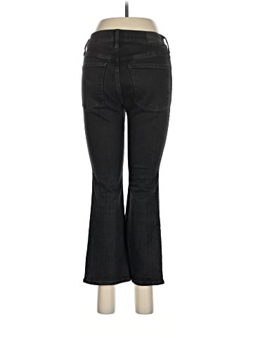 Madewell Petite Kick Out Crop Jeans in Black Rinse Wash (view 2)