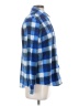 Riders by Lee 100% Polyester Checkered-gingham Blue Long Sleeve Blouse Size S - photo 4