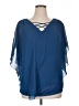 Alyx 100% Polyester Blue Short Sleeve Blouse Size 1X - photo 1