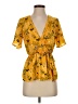 Sienna Sky 100% Polyester Yellow Short Sleeve Blouse Size XS - photo 1