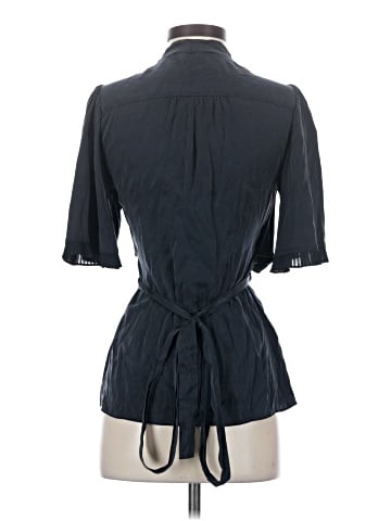 BCBGMAXAZRIA Short Sleeve Silk Top (view 2)