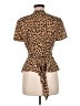 Vixbe 100% Polyester Animal Print Brown Short Sleeve Blouse Size M - photo 2