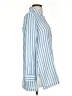 Soft Surroundings 100% Cotton Stripes Blue 3/4 Sleeve Button-Down Shirt Size XS - photo 4