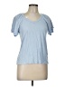 Rafaella Blue Short Sleeve Top Size L - photo 1