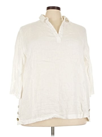 Sigrid Olsen 3/4 Sleeve Button-Down Shirt (view 1)